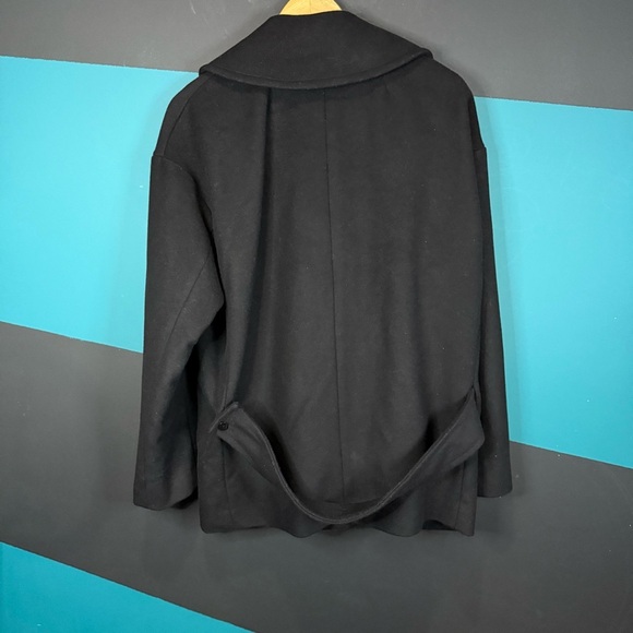 Babaton Classic Black Pea Coat size Medium Wool and Cashmere - Picture 4 of 16